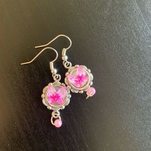 3/20$ Cute earrings butterfly charms kawaii Lolita pink